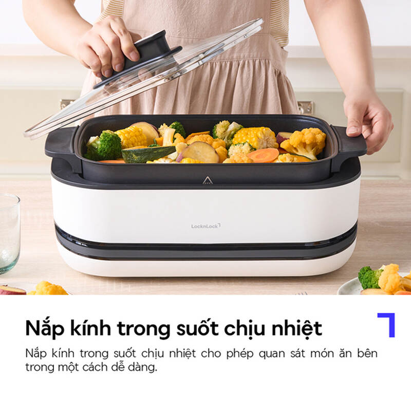 Nồi điện đa năng LocknLock dung t&iacute;ch 6L - M&agrave;u trắng - EJP261WHT, , large image number null